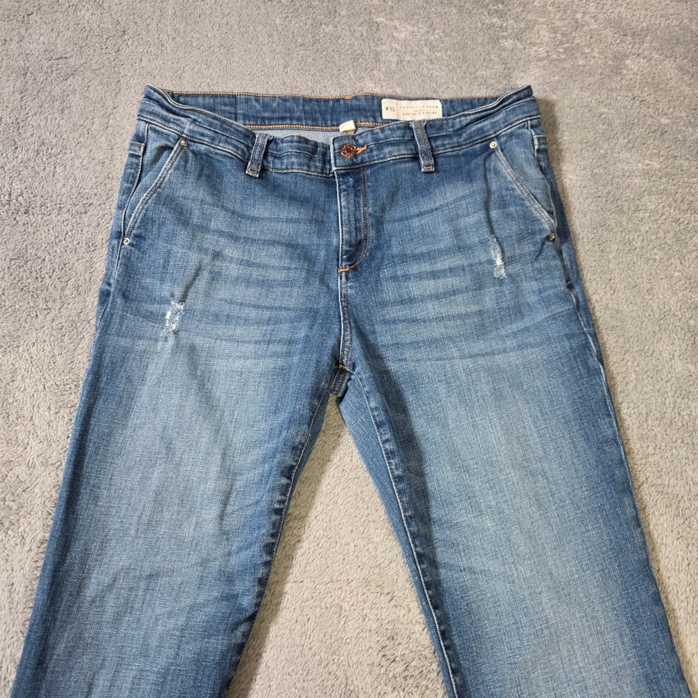 Esprit‎ Mens W31 Relaxed Fit Jeans Blue Distressed Medium Wash Straight Leg